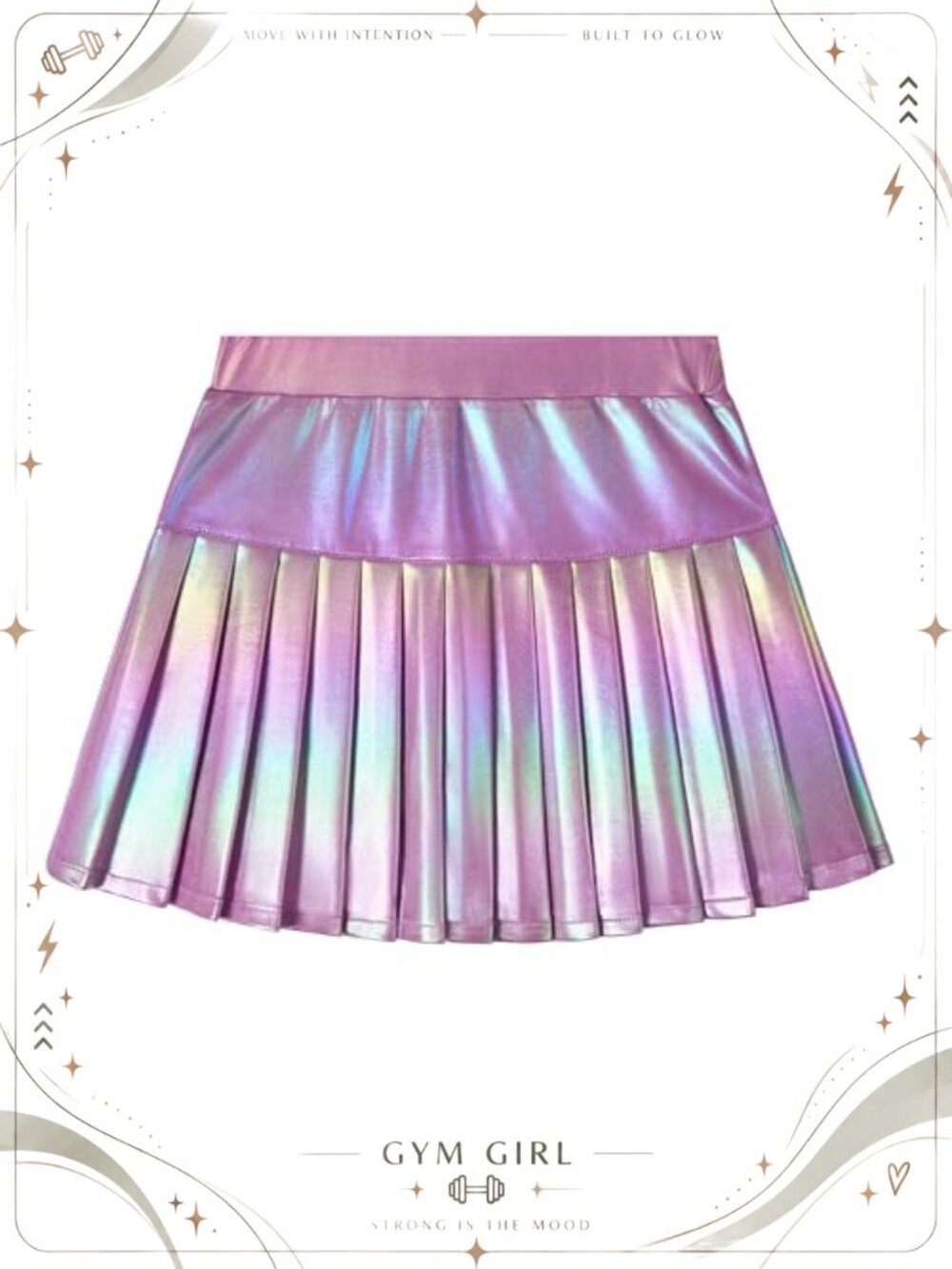 Girls Metallic Pleated Skort Sparkly Dance Tennis Skirt with Pockets